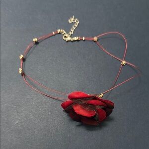 Elegant Red Floral Necklace